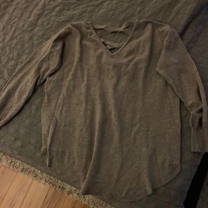 Tunic sweater with cross back detail